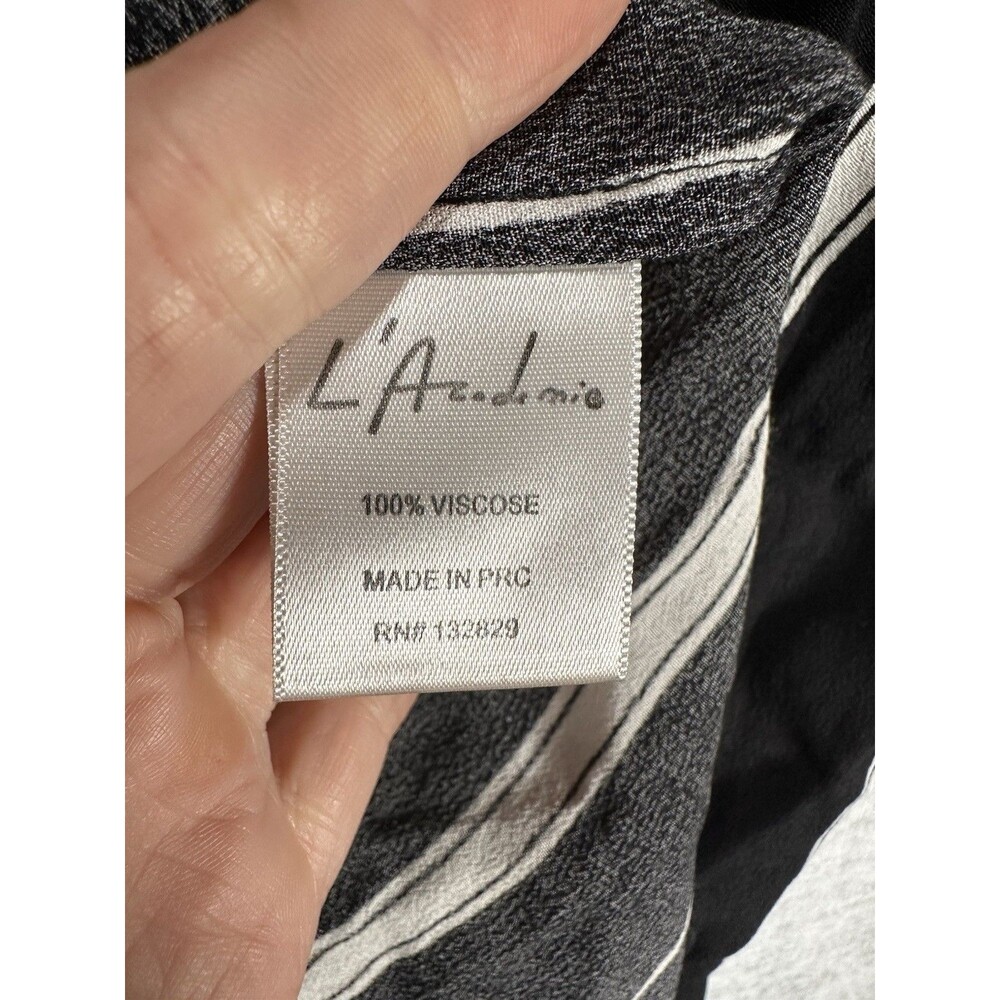 L'ACADEMIE Cami Top Womens Small Black White Striped Viscose Adjustable Straps - Picture 5 of 5